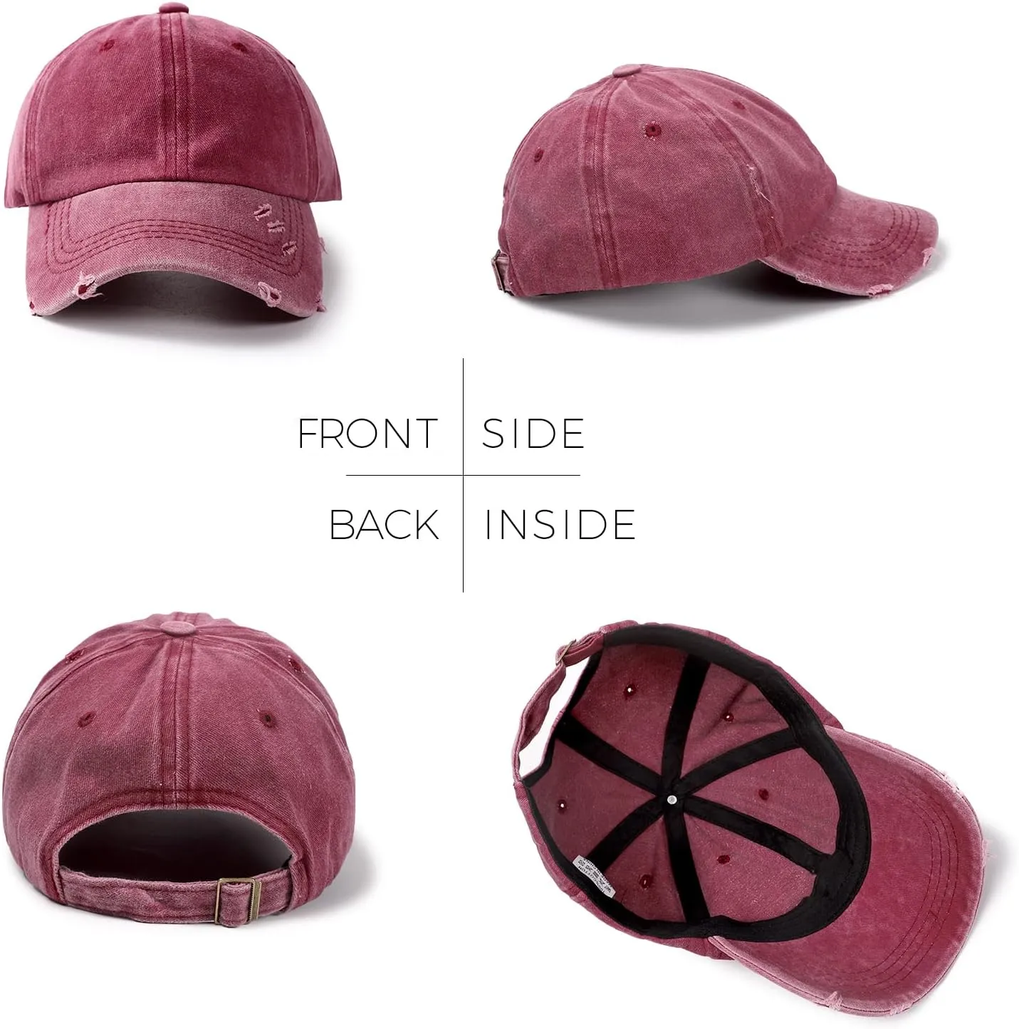 Distressed Baseball Cap Dad Hats for Men Women Vintage Washed Cotton Trucker Hat Adjustable Low Profile Ball Caps