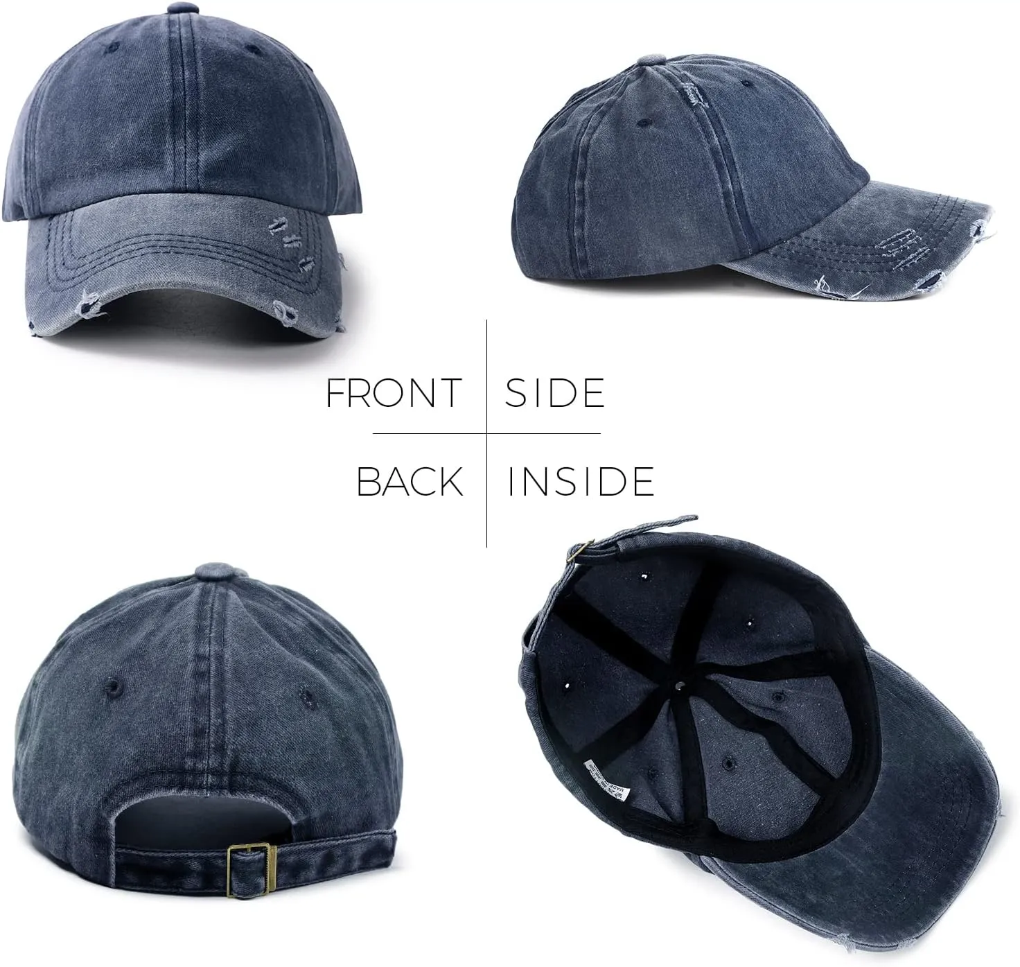 Distressed Baseball Cap Dad Hats for Men Women Vintage Washed Cotton Trucker Hat Adjustable Low Profile Ball Caps