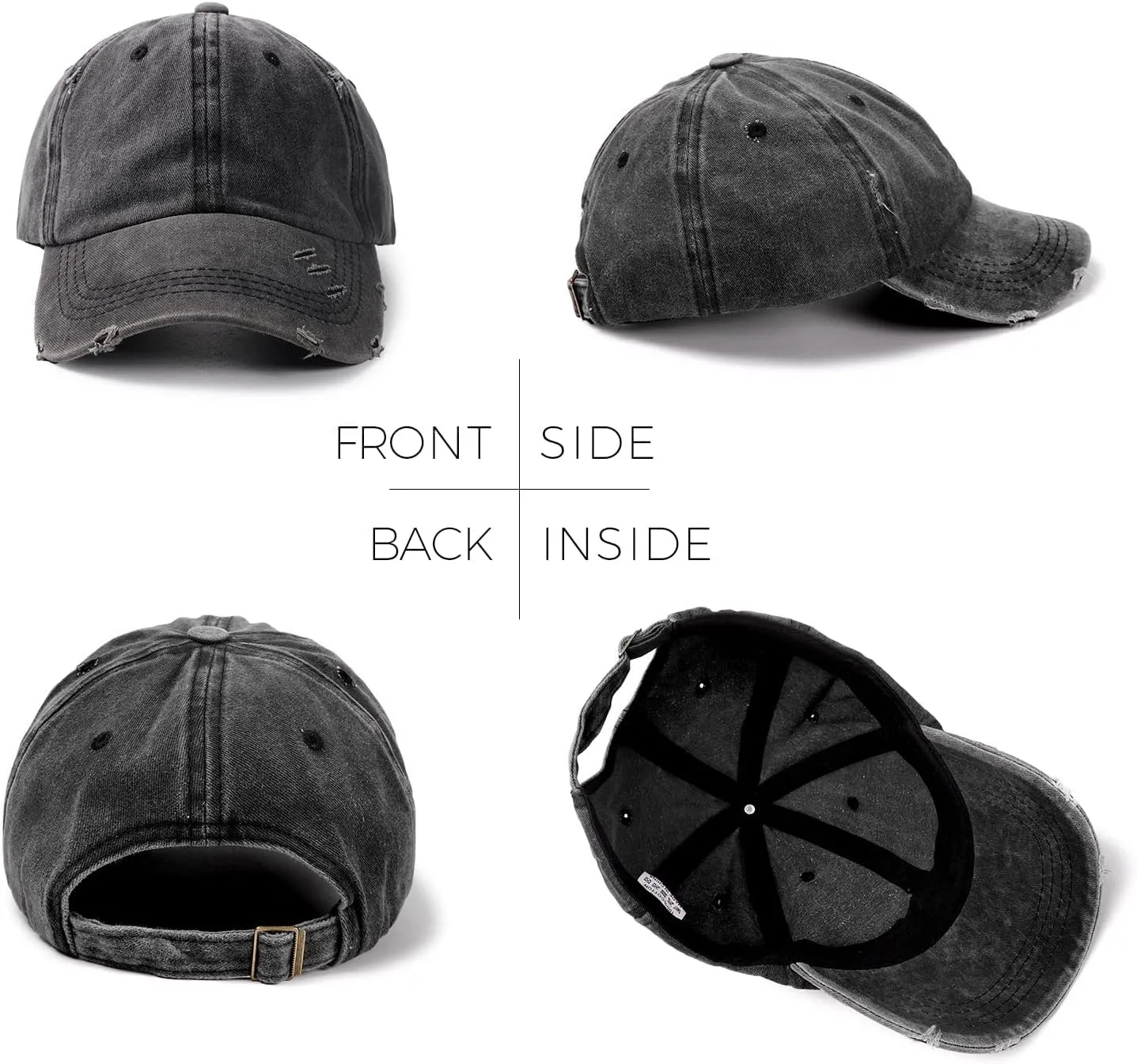 Distressed Baseball Cap Dad Hats for Men Women Vintage Washed Cotton Trucker Hat Adjustable Low Profile Ball Caps