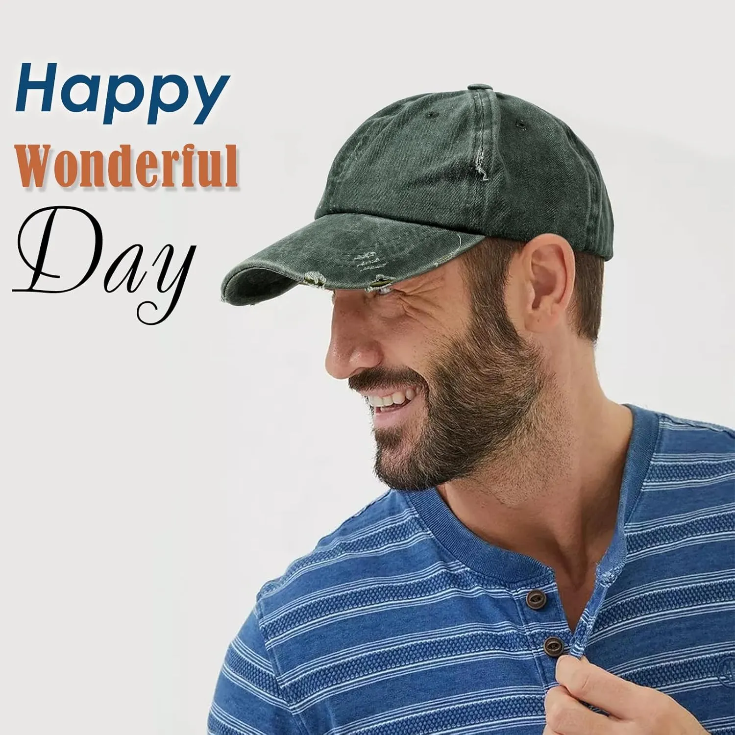Distressed Baseball Cap Dad Hats for Men Women Vintage Washed Cotton Trucker Hat Adjustable Low Profile Ball Caps