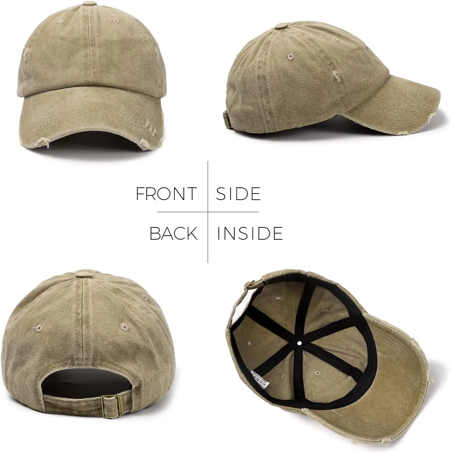 Distressed Baseball Cap Dad Hats for Men Women Vintage Washed Cotton Trucker Hat Adjustable Low Profile Ball Caps