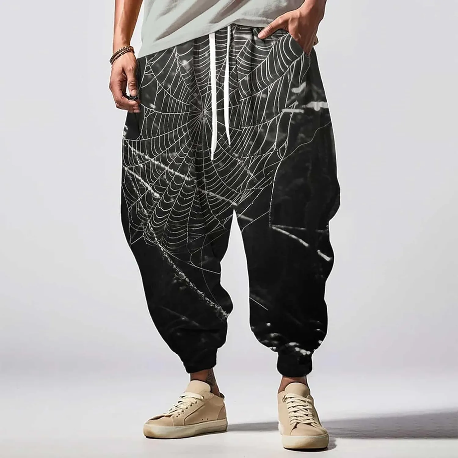 Drawstring Elastic Waist Baggy Sweatpants Trousers Sweatpants Mens Loungg Pants Mens Baggy Pants Samurai