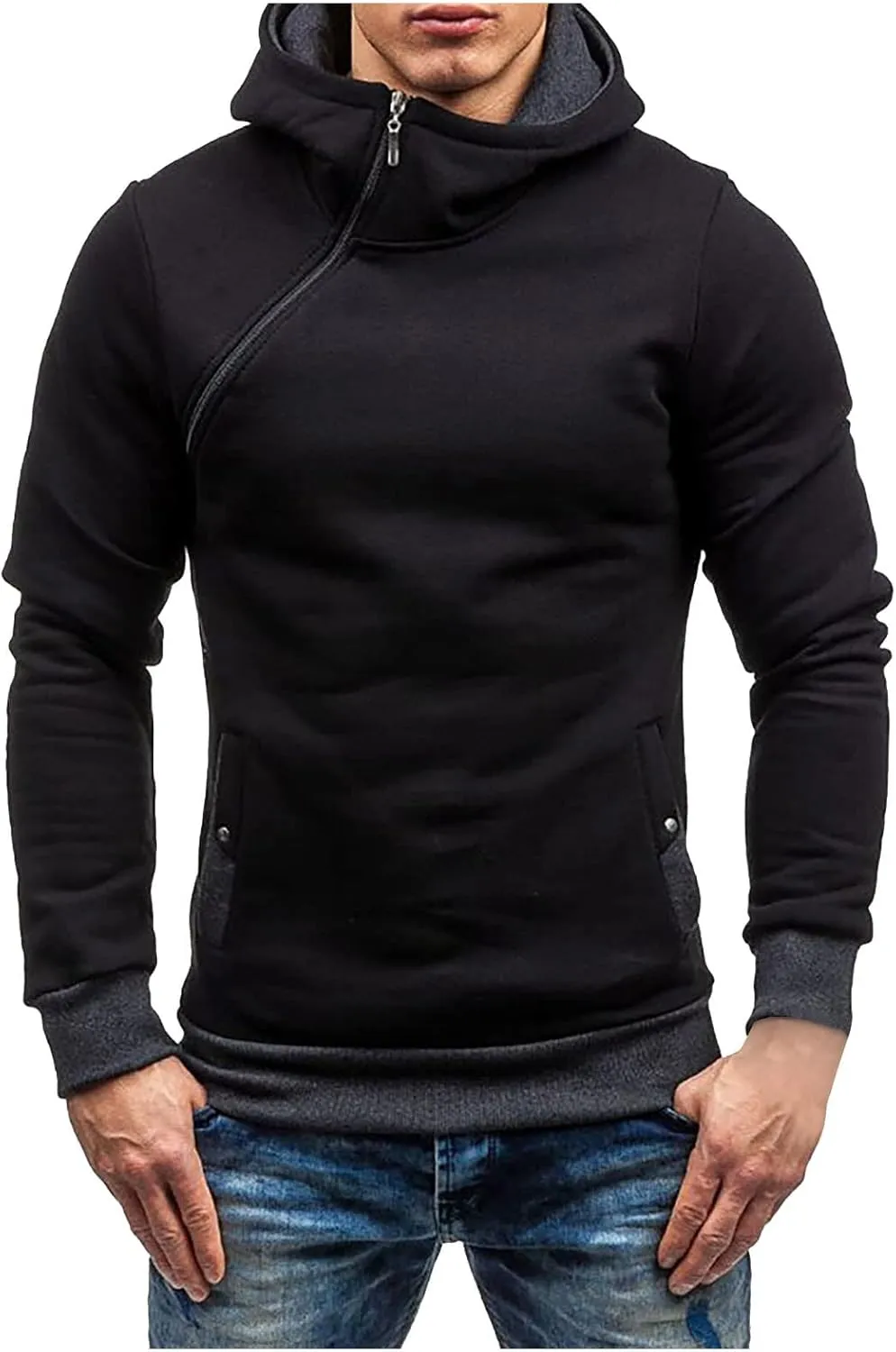 Dudubaby Fleece Hoodies For Men Men'S Casual Camouflage Sports Sweatshirt Long Sleeve Zipper Hooded Jacket Coat