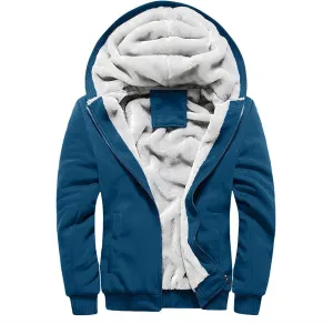 DuDubaby Men Long Sleeve Hoodie Hoodie Winter Warm Fleece Zipper Sweater Jacket Outwear Coat