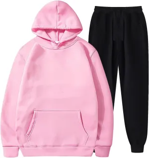 DuDubaby Men's and Women Winter Sports Casual Fitness Suit with Dots Hoodie Sweatshirt and Pants