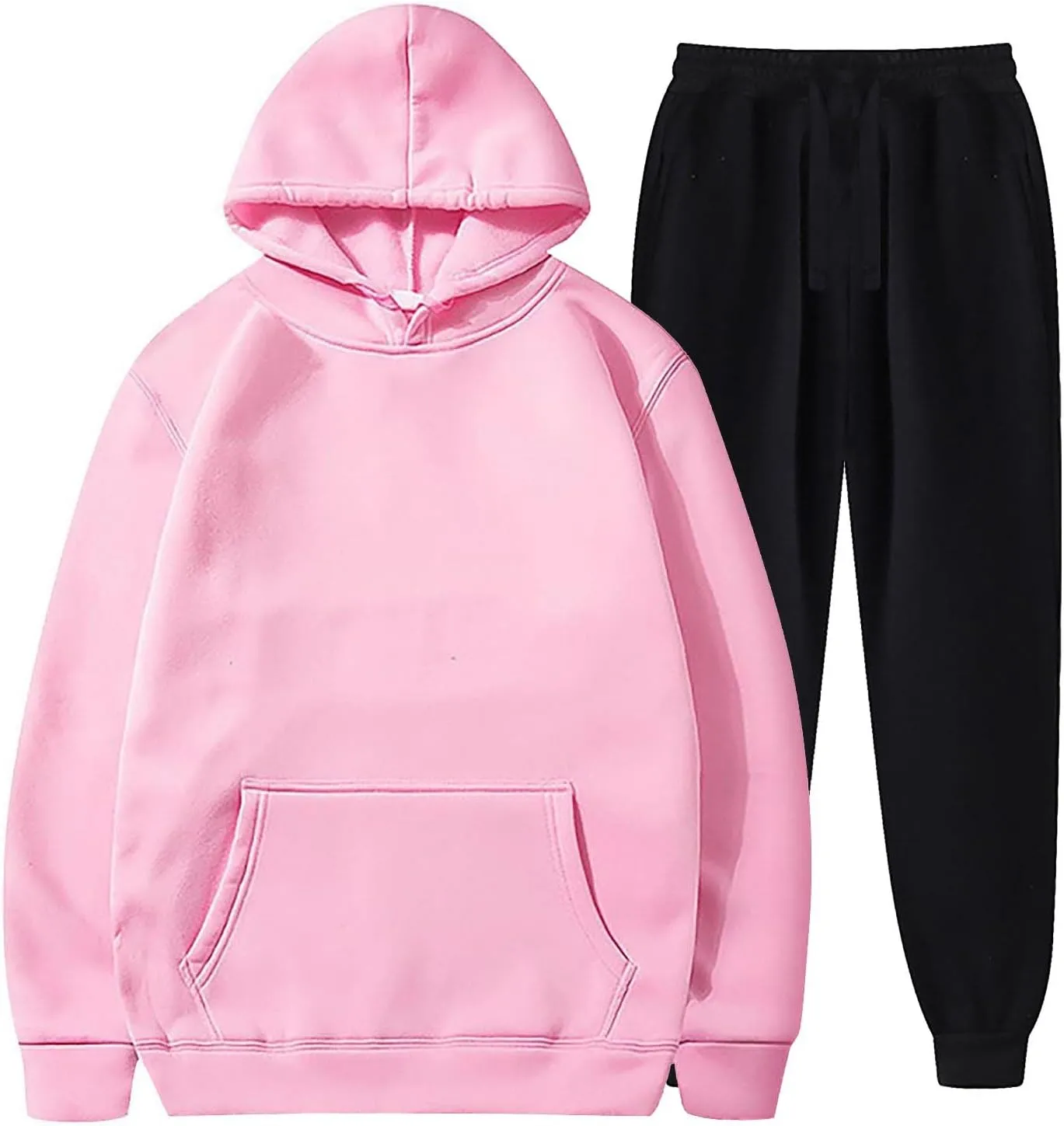 DuDubaby Men's and Women Winter Sports Casual Fitness Suit with Dots Hoodie Sweatshirt and Pants