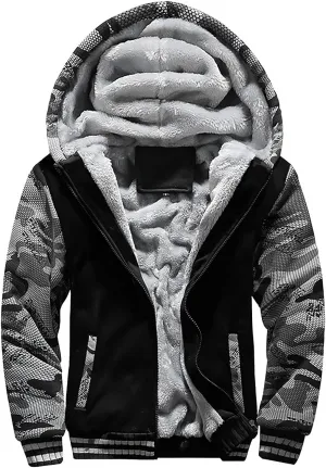 DuDubaby Men's Autumn and Winter Color Loose Casual Plush Jacket