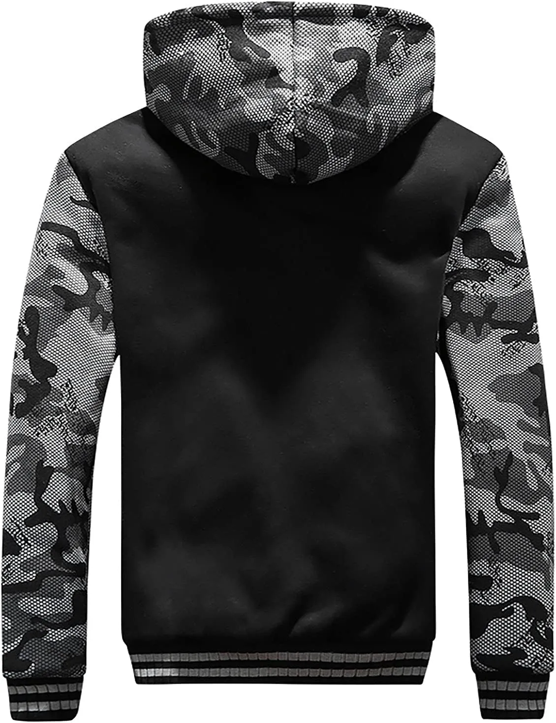 DuDubaby Men's Autumn and Winter Color Loose Casual Plush Jacket