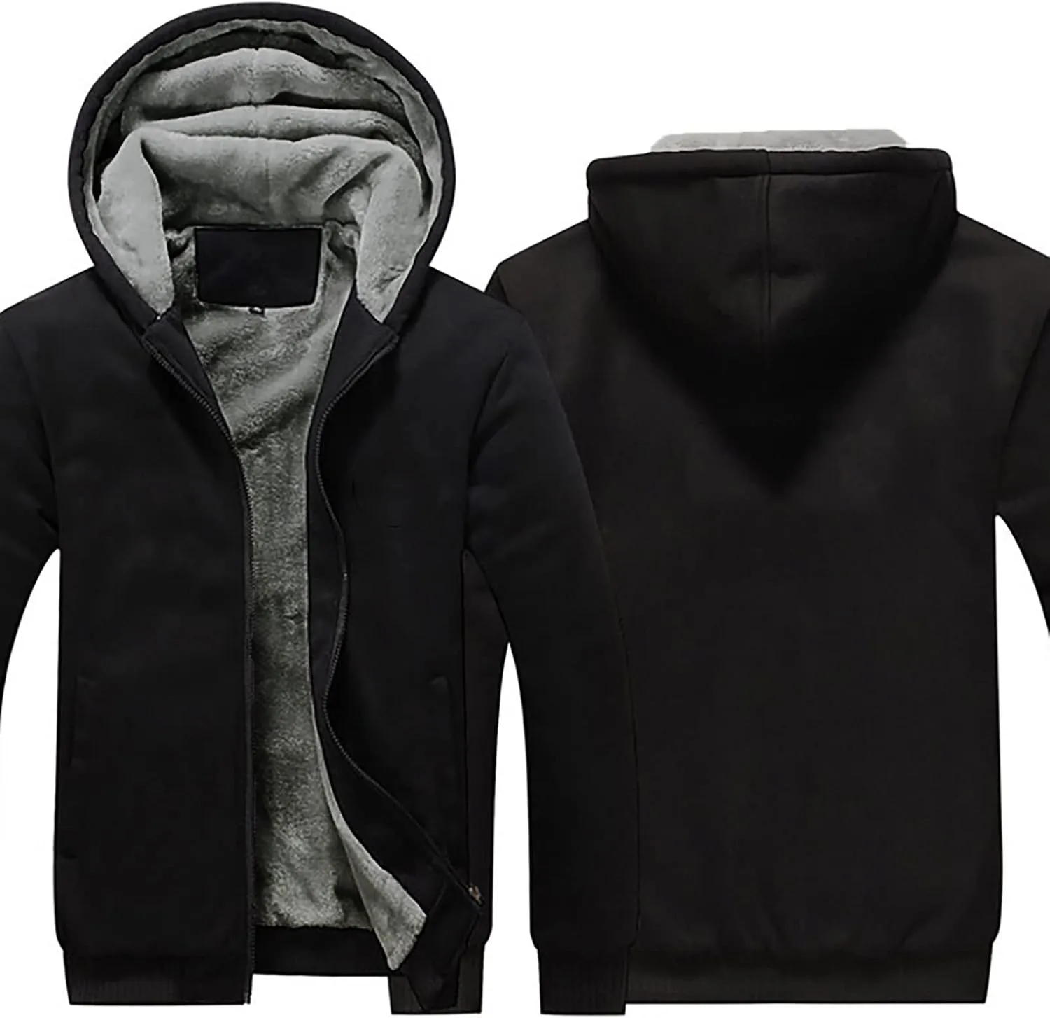 DuDubaby Men's Autumn and Winter Color Loose Casual Plush Jacket