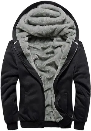 DuDubaby Men's Autumn and Winter Color Loose Casual Plush Jacket