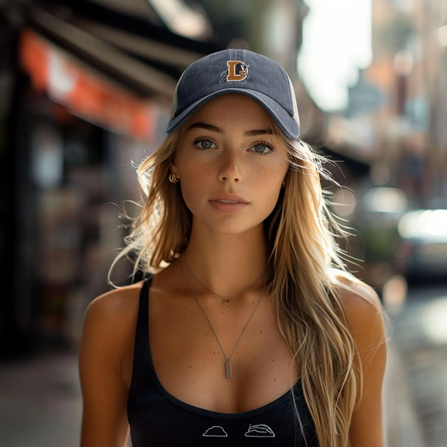 Durham Bulls Logo Hat Adjustable Athletic Vintage Washed Distressed Mesh Baseball Cap