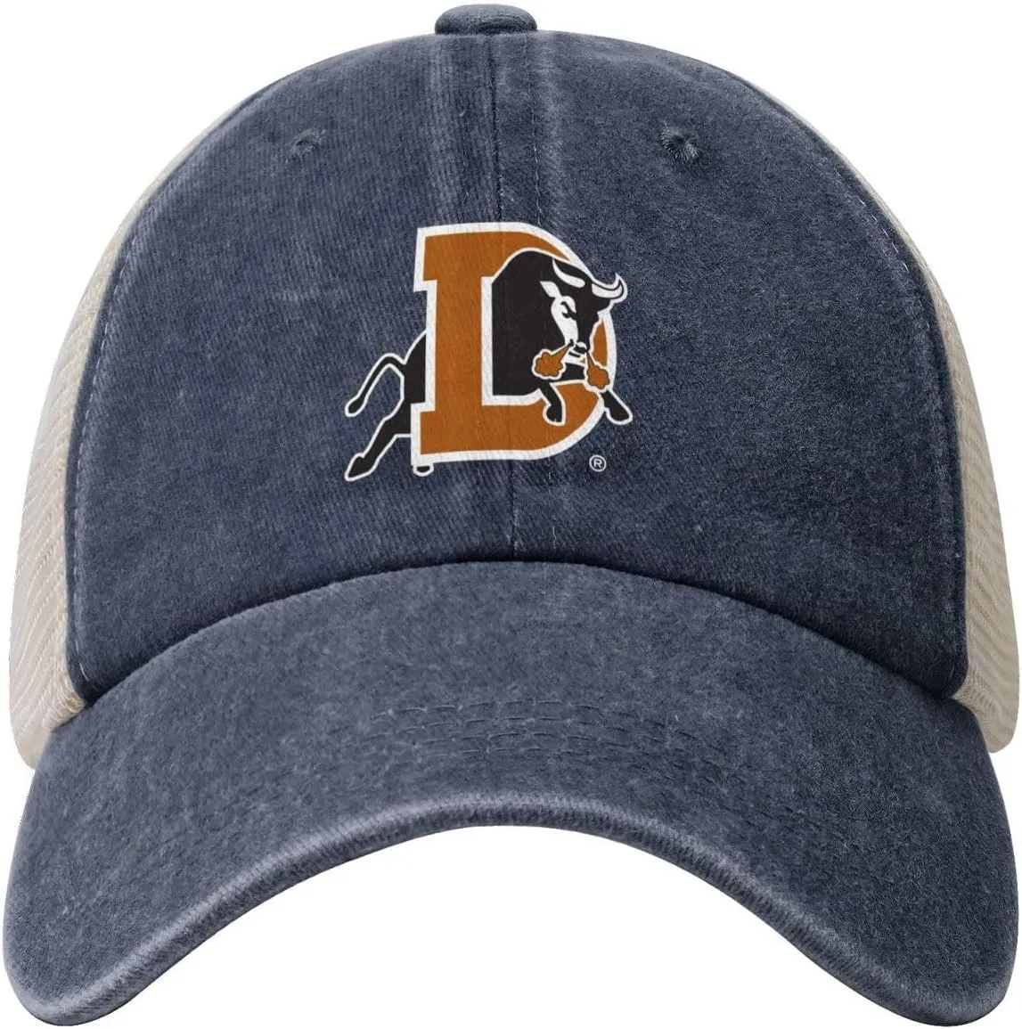 Durham Bulls Logo Hat Adjustable Athletic Vintage Washed Distressed Mesh Baseball Cap