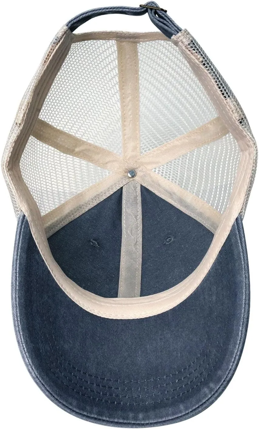 Durham Bulls Logo Hat Adjustable Athletic Vintage Washed Distressed Mesh Baseball Cap