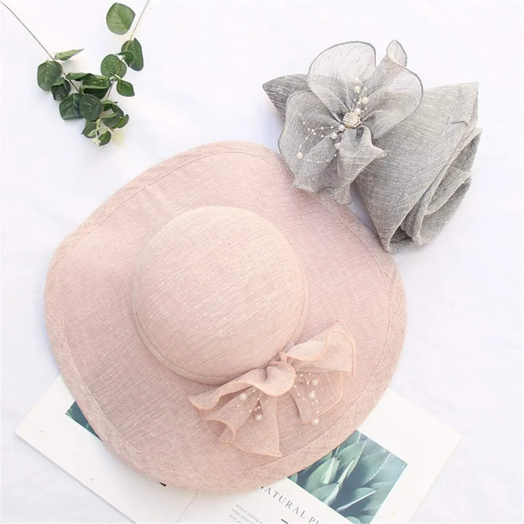 Easter Hats for Women Church Derby Fascinators Tea Party Hat Dressy Wide Brim Lightweight Beach Sunhat
