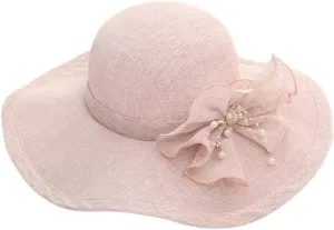 Easter Hats for Women Church Derby Fascinators Tea Party Hat Dressy Wide Brim Lightweight Beach Sunhat