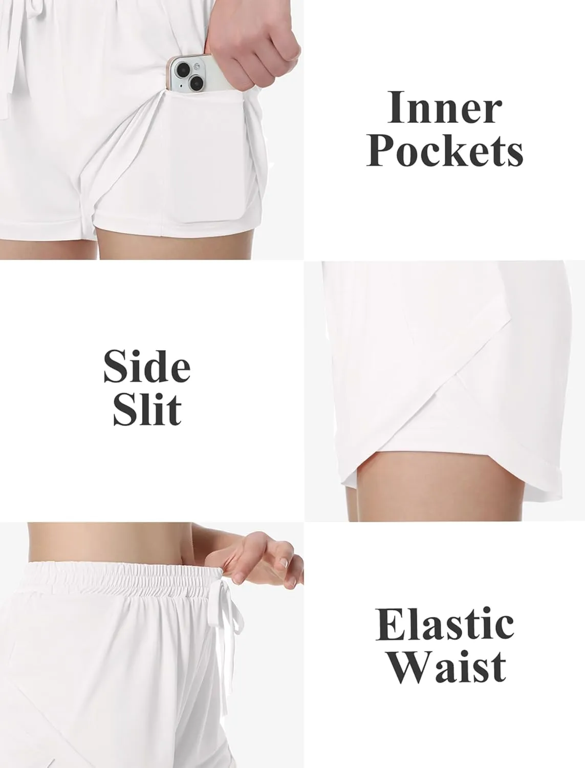 EXARUS Girls Shorts Running Athletic 2 in 1 Workout Dolphin with Pockets Sports Cheer Track for Kids 6-14Y