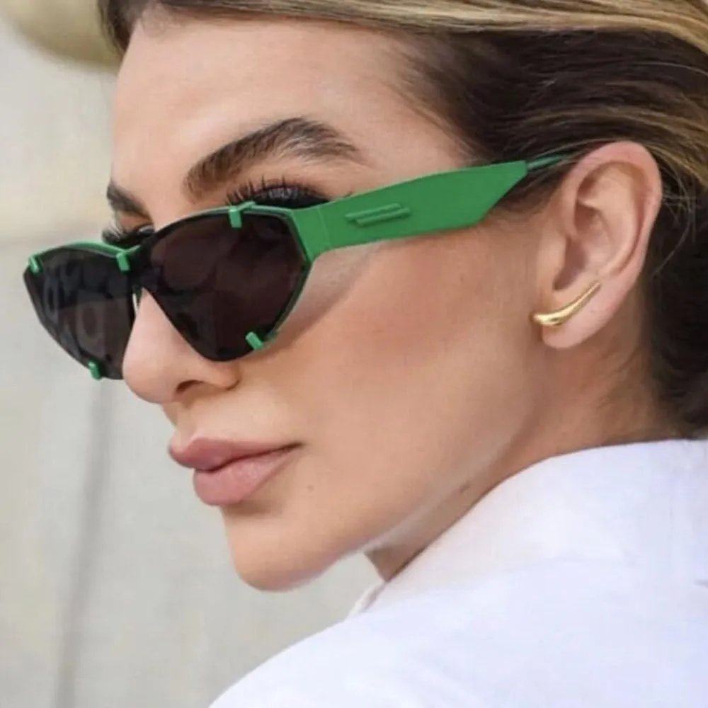 Fashion Cat Eye Sunglasses Women Vintage Rimless Shades Luxury Sun Glasses Frame UV400 Eyewear