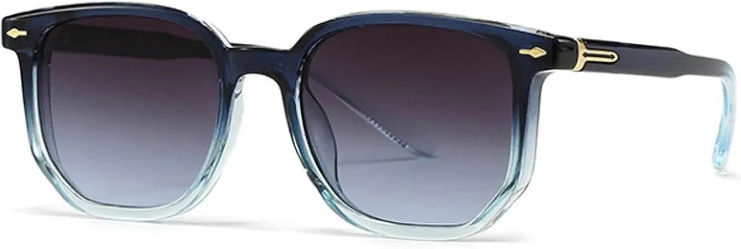 Fashion Polygon Sunglasses Women Gradient Shades Uv400 Vintage Rivets Men