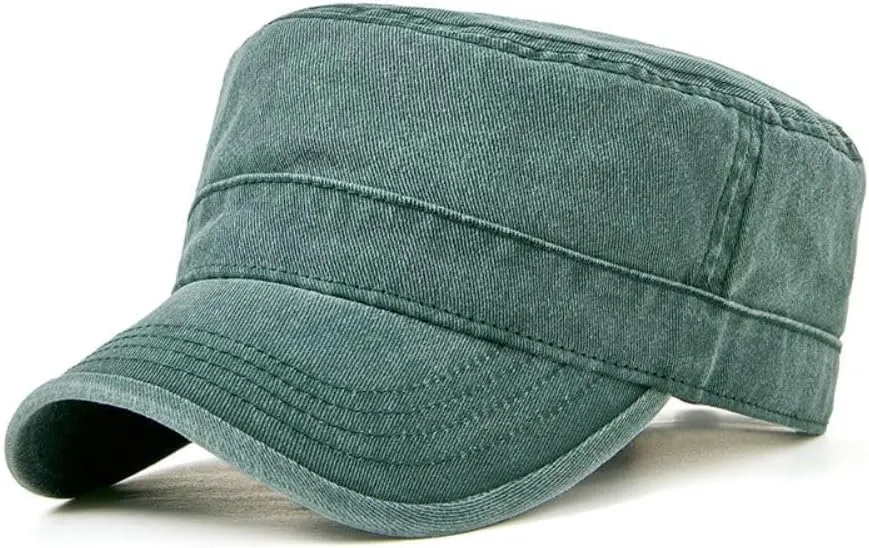 FASHIXD Military Hats for Men Washed Cotton Flat Cap for Outdoor Sports