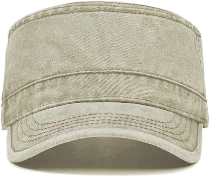 FASHIXD Military Hats for Men Washed Cotton Flat Cap for Outdoor Sports