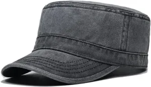 FASHIXD Military Hats for Men Washed Cotton Flat Cap for Outdoor Sports