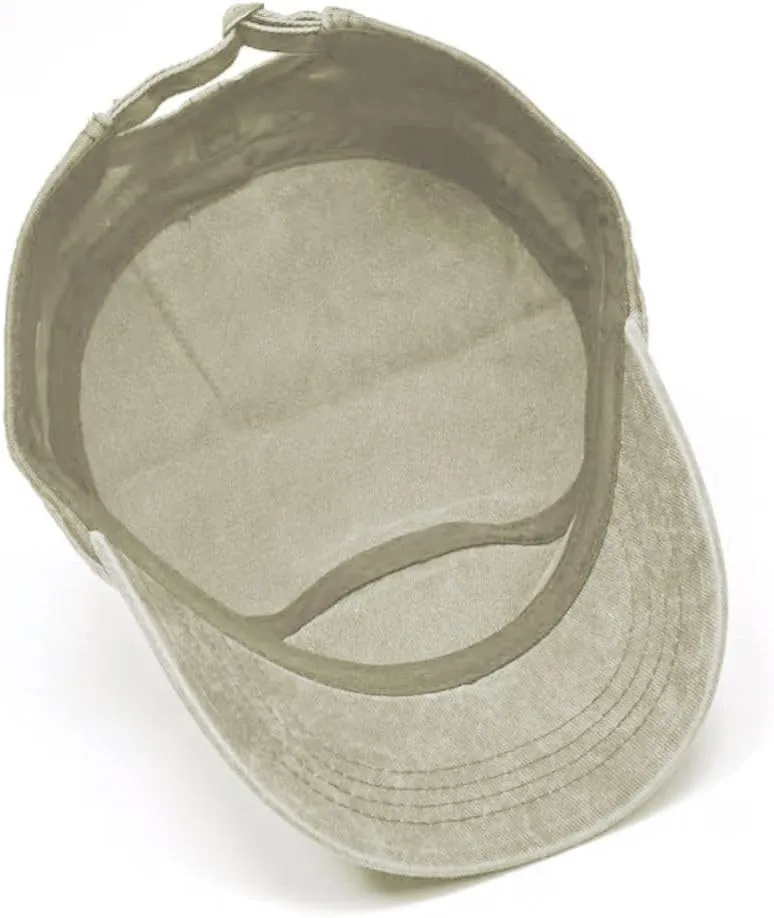 FASHIXD Military Hats for Men Washed Cotton Flat Cap for Outdoor Sports