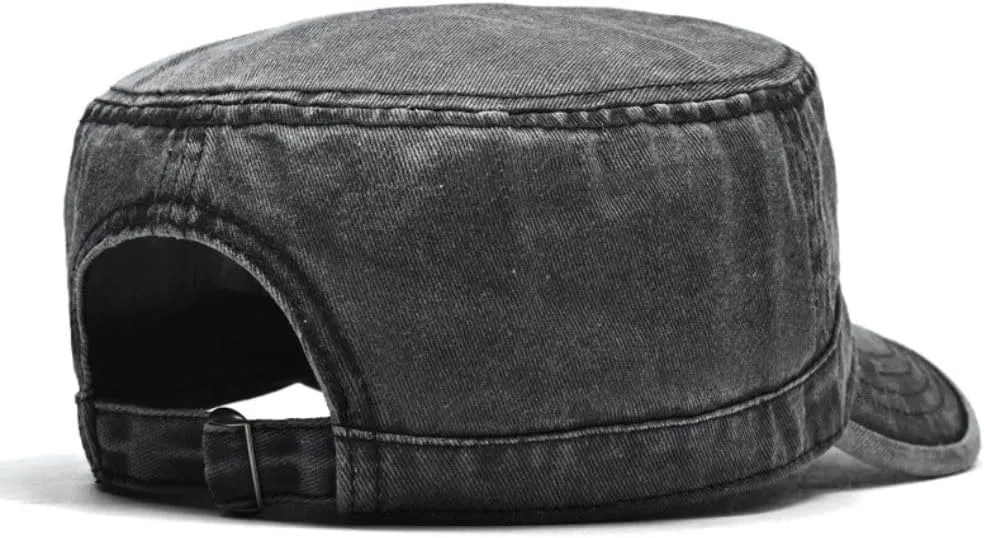 FASHIXD Military Hats for Men Washed Cotton Flat Cap for Outdoor Sports