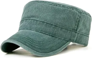 FASHIXD Military Hats for Men Washed Cotton Flat Cap for Outdoor Sports