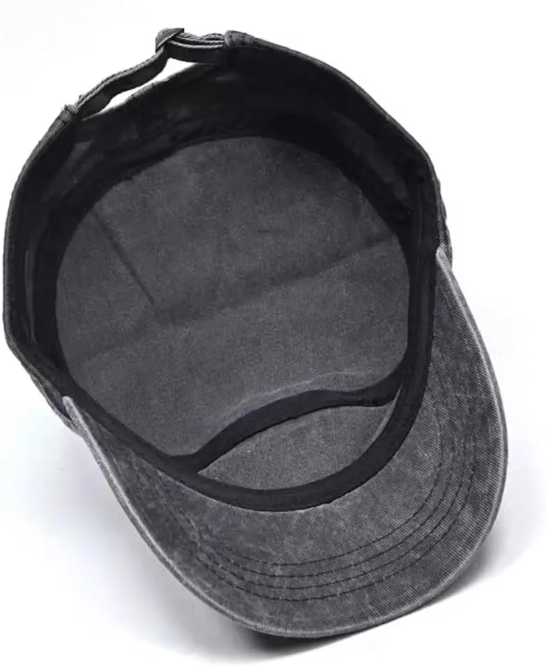 FASHIXD Military Hats for Men Washed Cotton Flat Cap for Outdoor Sports