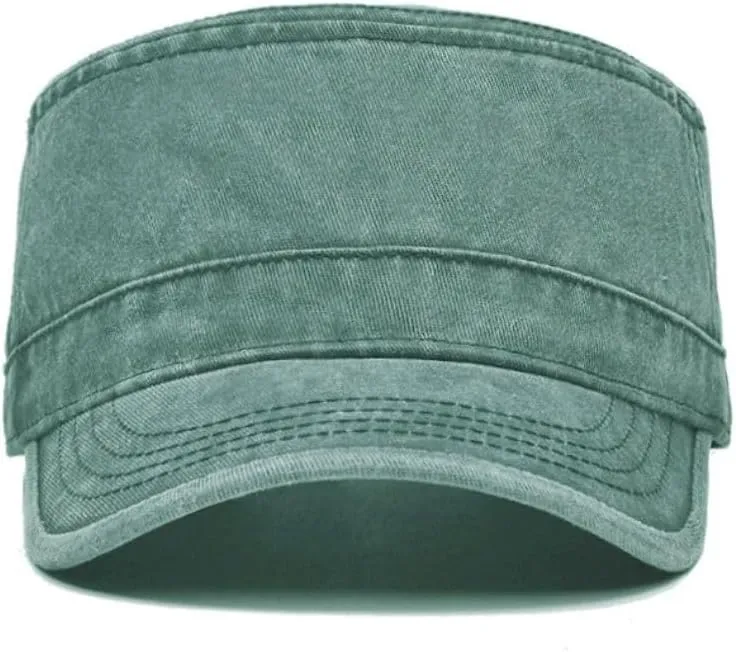 FASHIXD Military Hats for Men Washed Cotton Flat Cap for Outdoor Sports