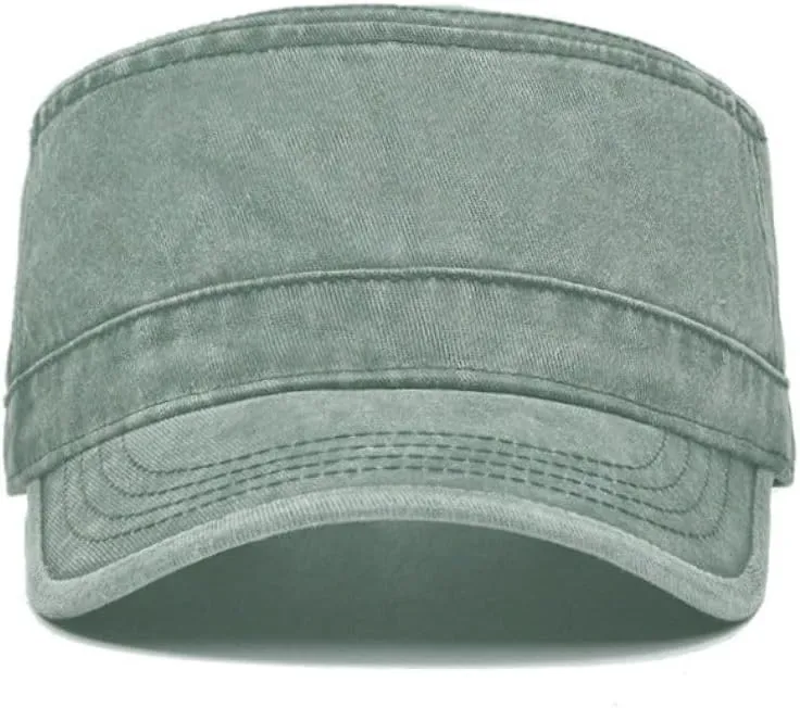 FASHIXD Military Hats for Men Washed Cotton Flat Cap for Outdoor Sports