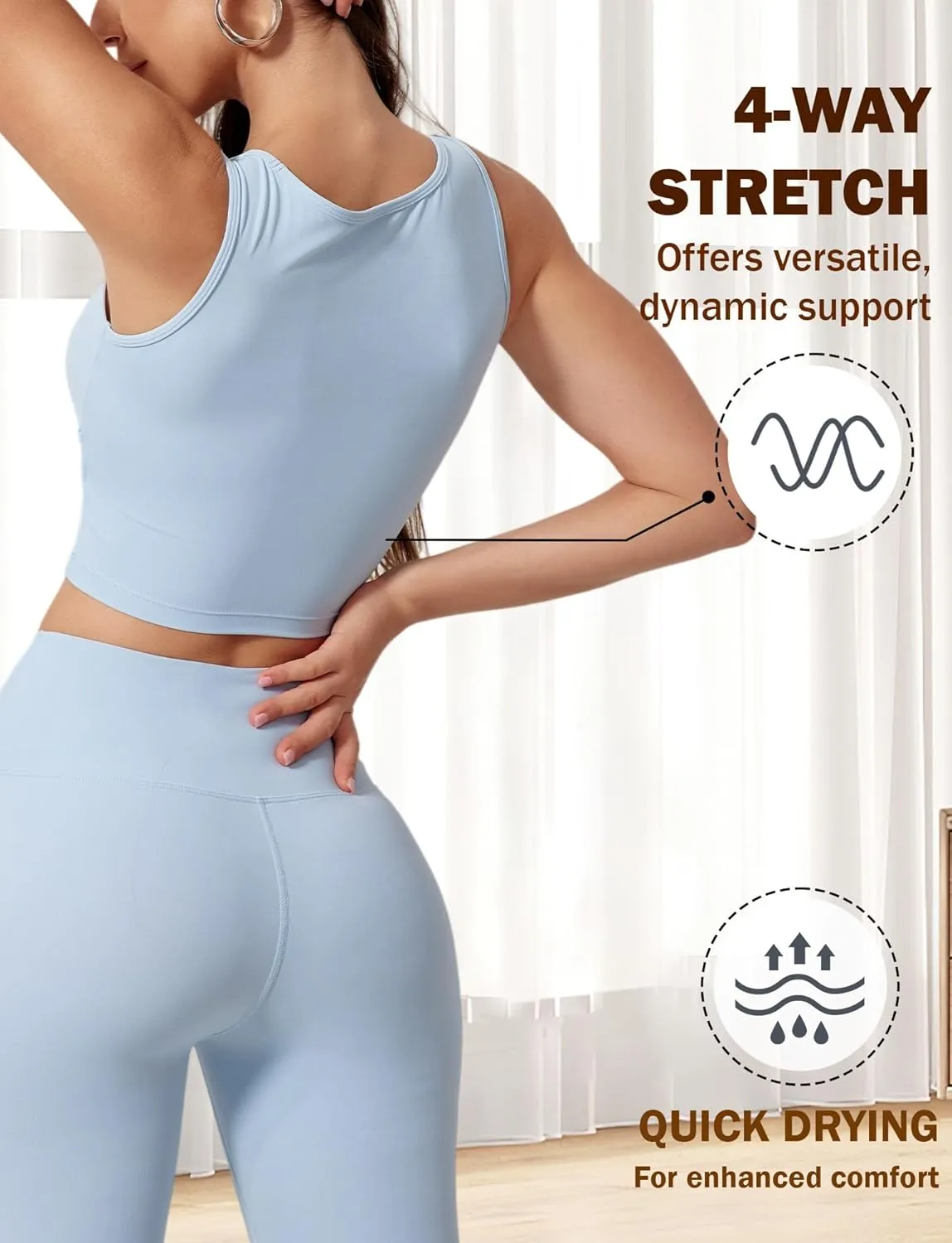 FEOYA Longline Sports Bra for Women Sleeveless Slim Fit Cutout Yoga Workout Cropped Tops Cute Padded Going Out Tank Tops