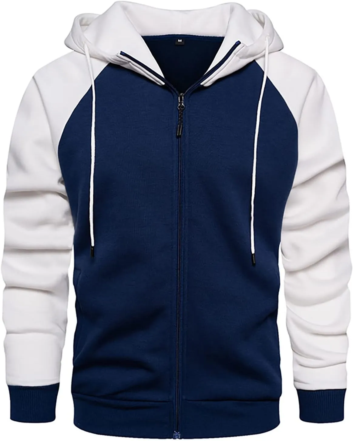 Fleece Lined Hoodie For Mens Casual Camouflage Sports Sweatshirt Long Sleeve Zipper Hooded Jacket Coat