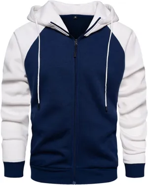 Fleece Lined Hoodie For Mens Casual Camouflage Sports Sweatshirt Long Sleeve Zipper Hooded Jacket Coat