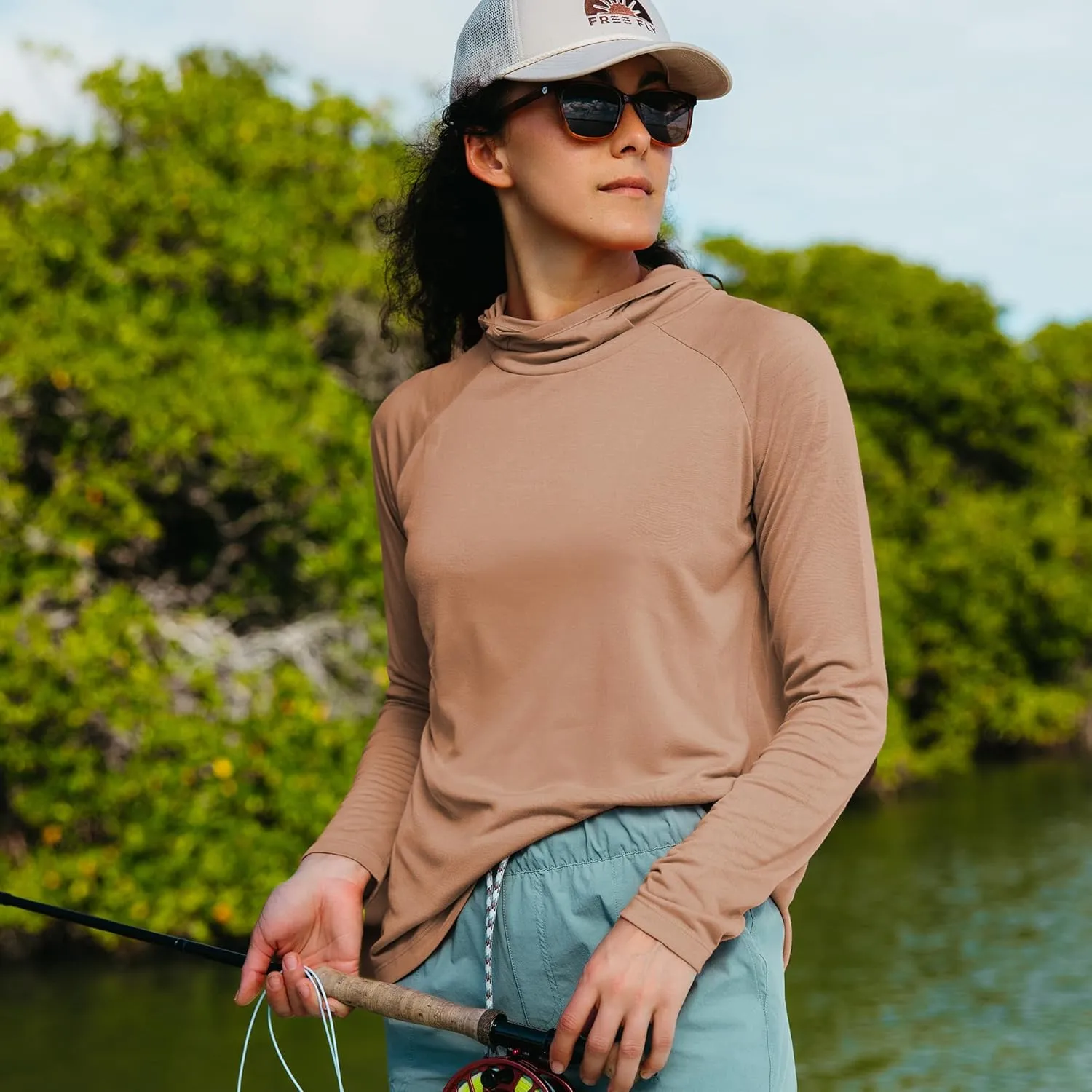 Free Fly Women's Lightweight Hoodie II - UPF 20  Sun Protection, Light Weight Hoodies for Women, Summer Essentials