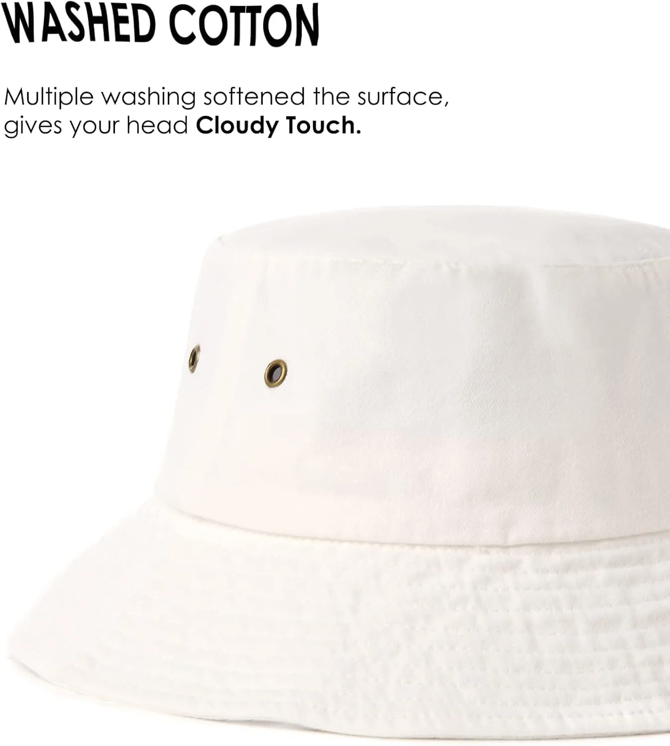 FURTALK Bucket Hats for Women Washed Cotton Packable Summer Beach Sun Hats Bucket Hat with Strings for Travel