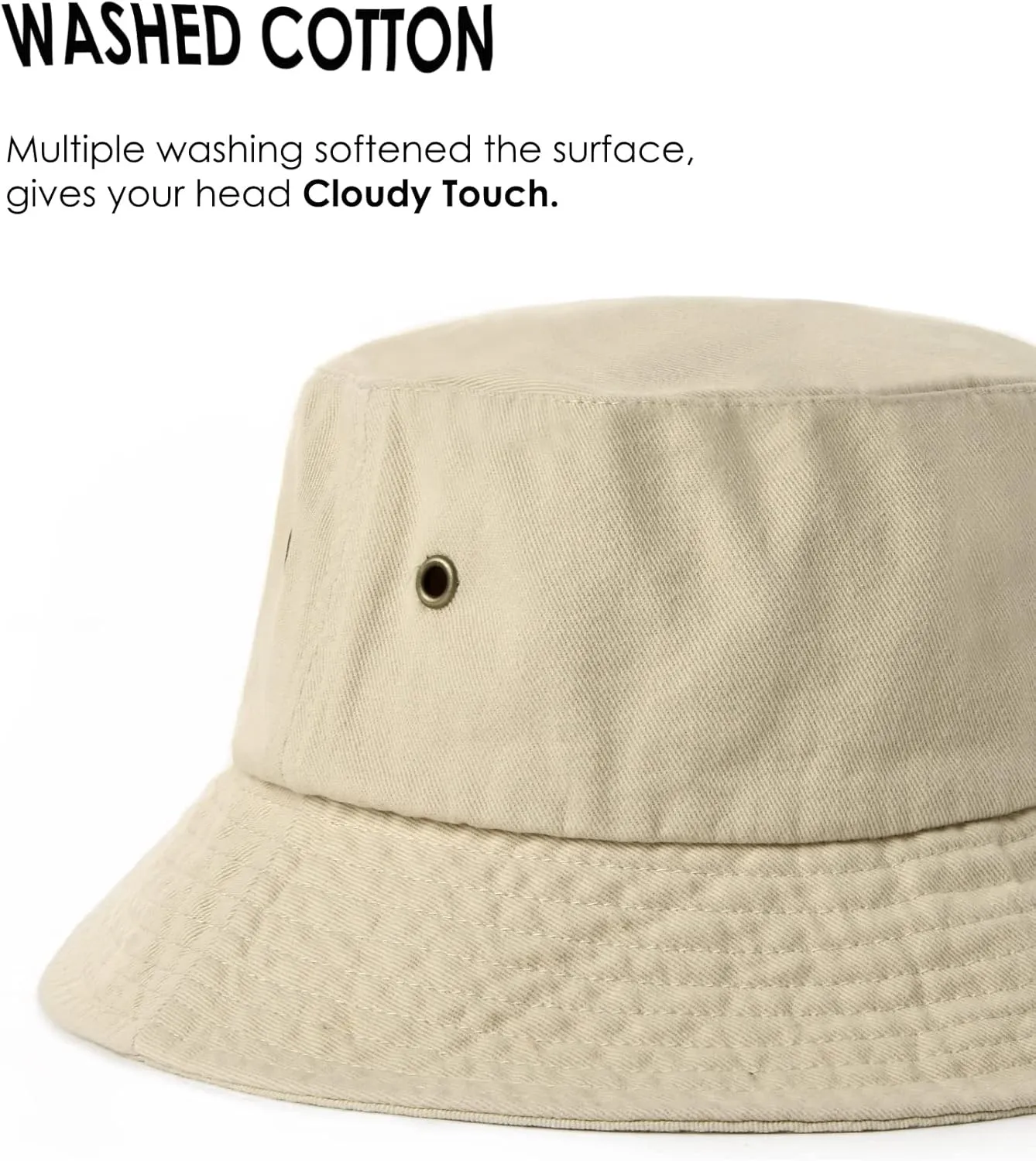 FURTALK Bucket Hats for Women Washed Cotton Packable Summer Beach Sun Hats Bucket Hat with Strings for Travel