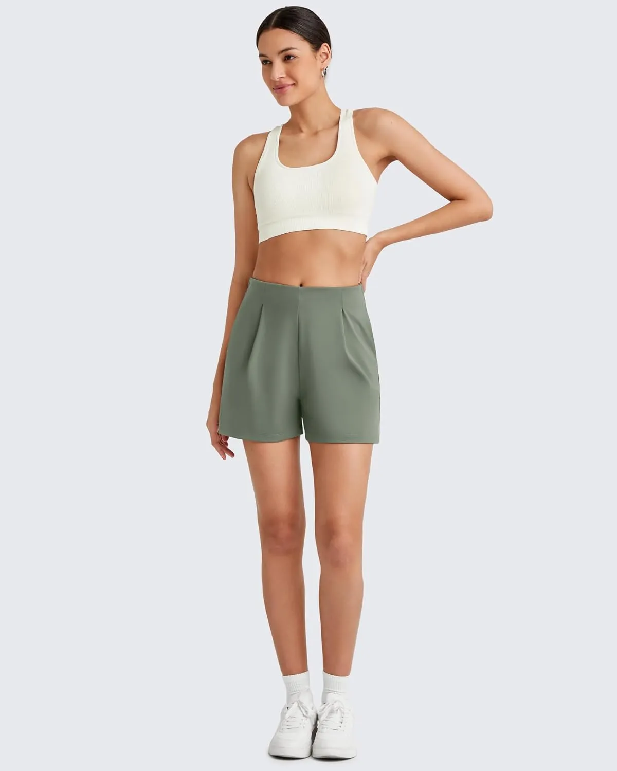 G4Free Women Shorts Dressy Casual 2025 Trendy Summer High Waisted Tailored Trouser Shorts with Pockets