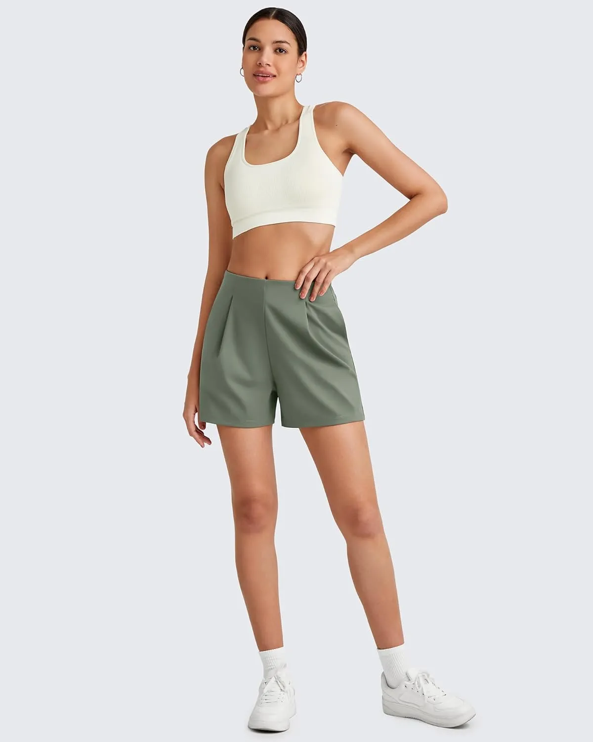 G4Free Women Shorts Dressy Casual 2025 Trendy Summer High Waisted Tailored Trouser Shorts with Pockets