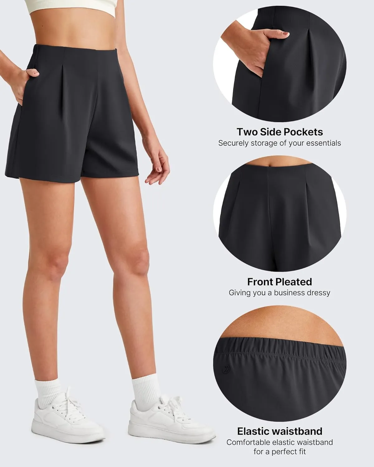 G4Free Women Shorts Dressy Casual 2025 Trendy Summer High Waisted Tailored Trouser Shorts with Pockets