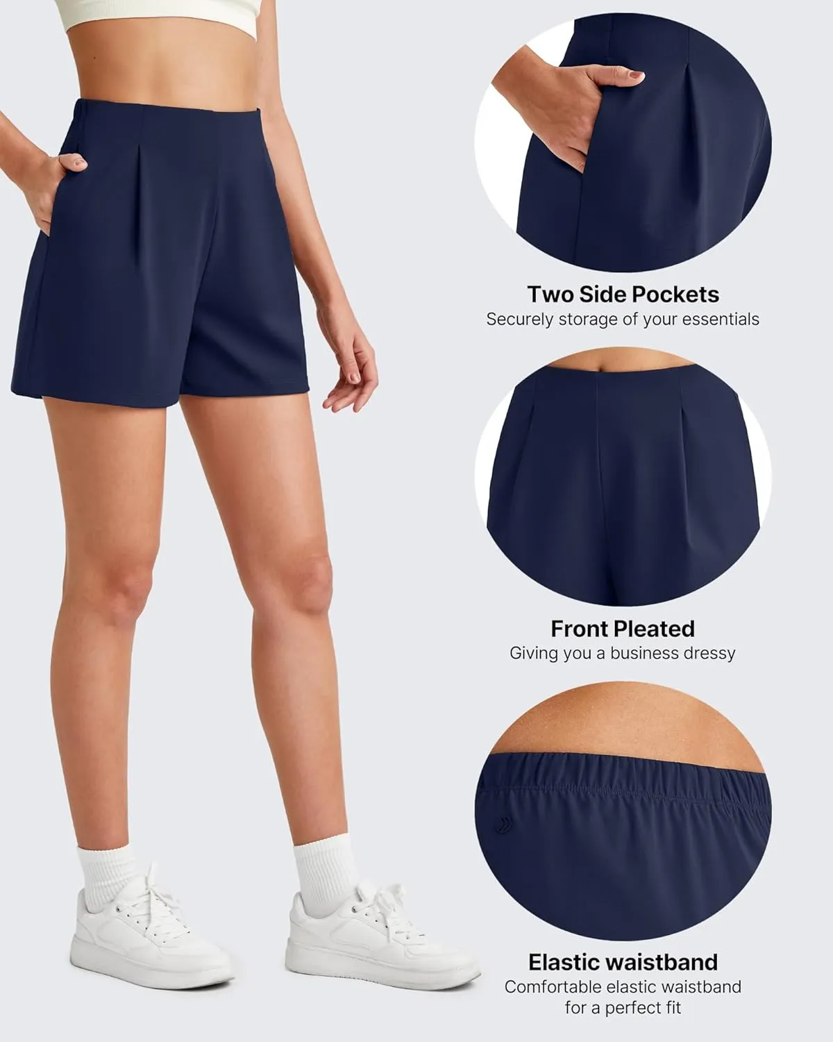 G4Free Women Shorts Dressy Casual 2025 Trendy Summer High Waisted Tailored Trouser Shorts with Pockets
