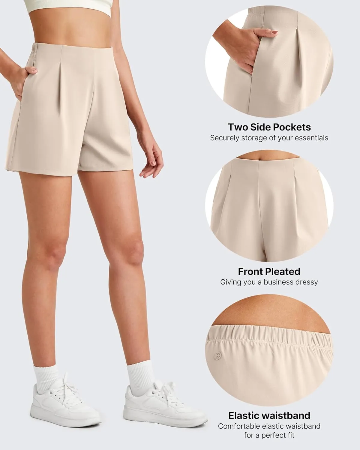 G4Free Women Shorts Dressy Casual 2025 Trendy Summer High Waisted Tailored Trouser Shorts with Pockets