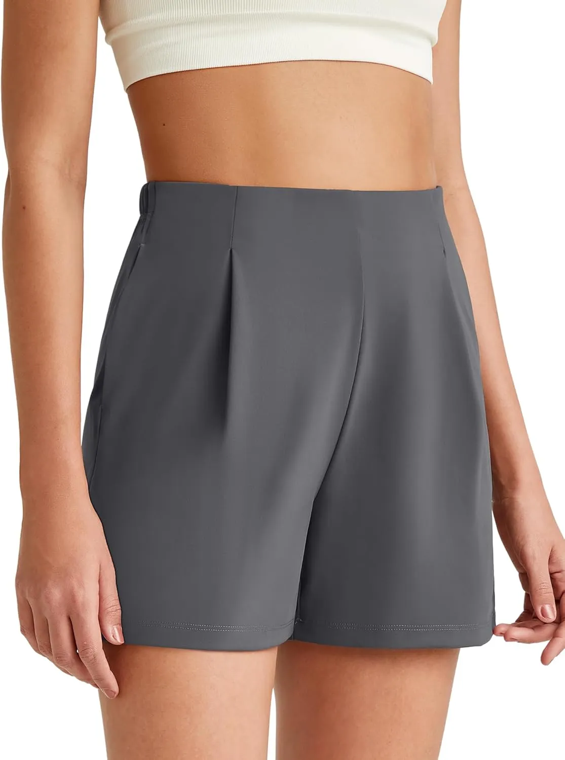 G4Free Women Shorts Dressy Casual 2025 Trendy Summer High Waisted Tailored Trouser Shorts with Pockets