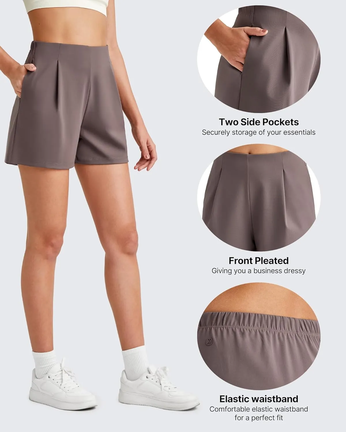 G4Free Women Shorts Dressy Casual 2025 Trendy Summer High Waisted Tailored Trouser Shorts with Pockets
