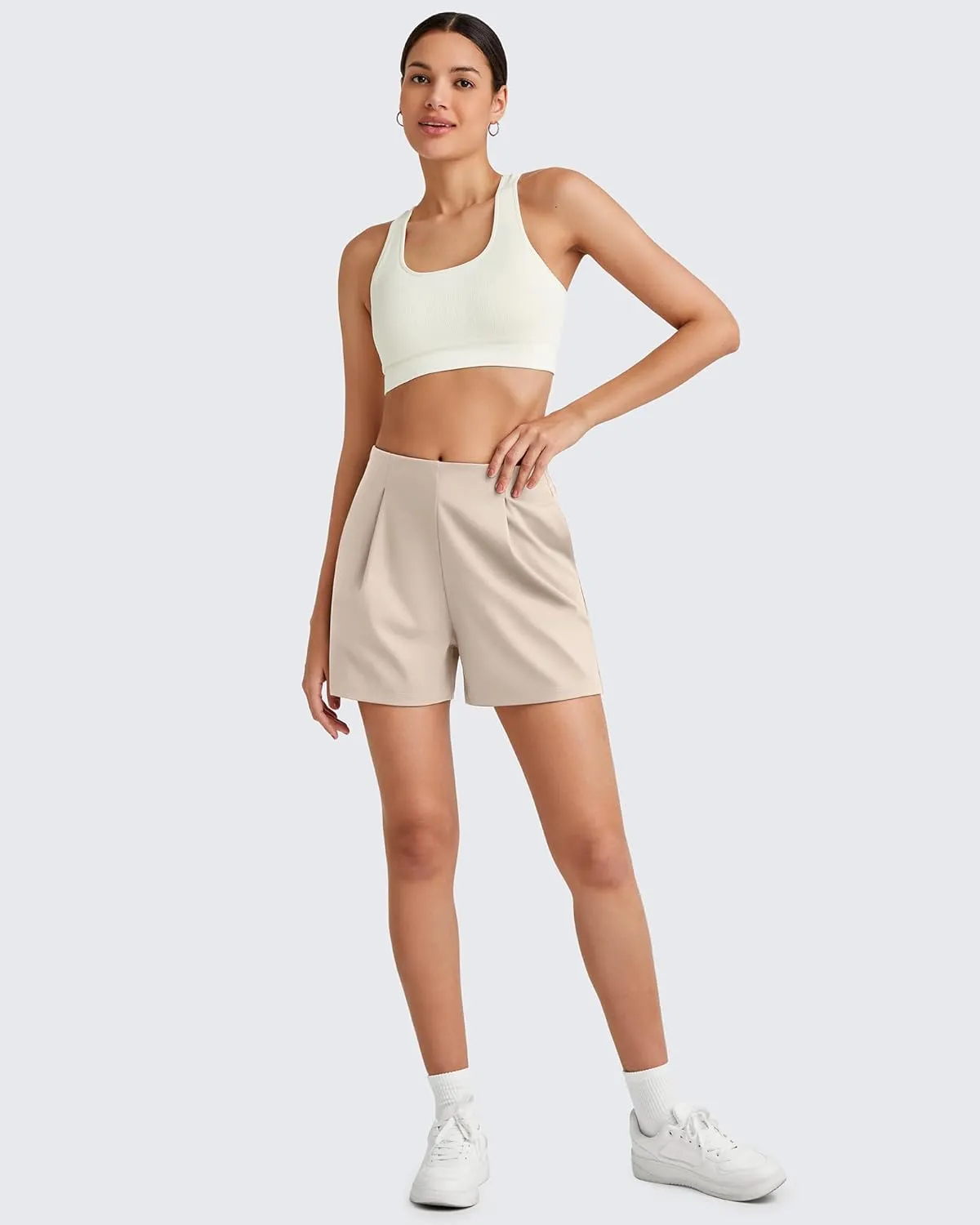 G4Free Women Shorts Dressy Casual 2025 Trendy Summer High Waisted Tailored Trouser Shorts with Pockets