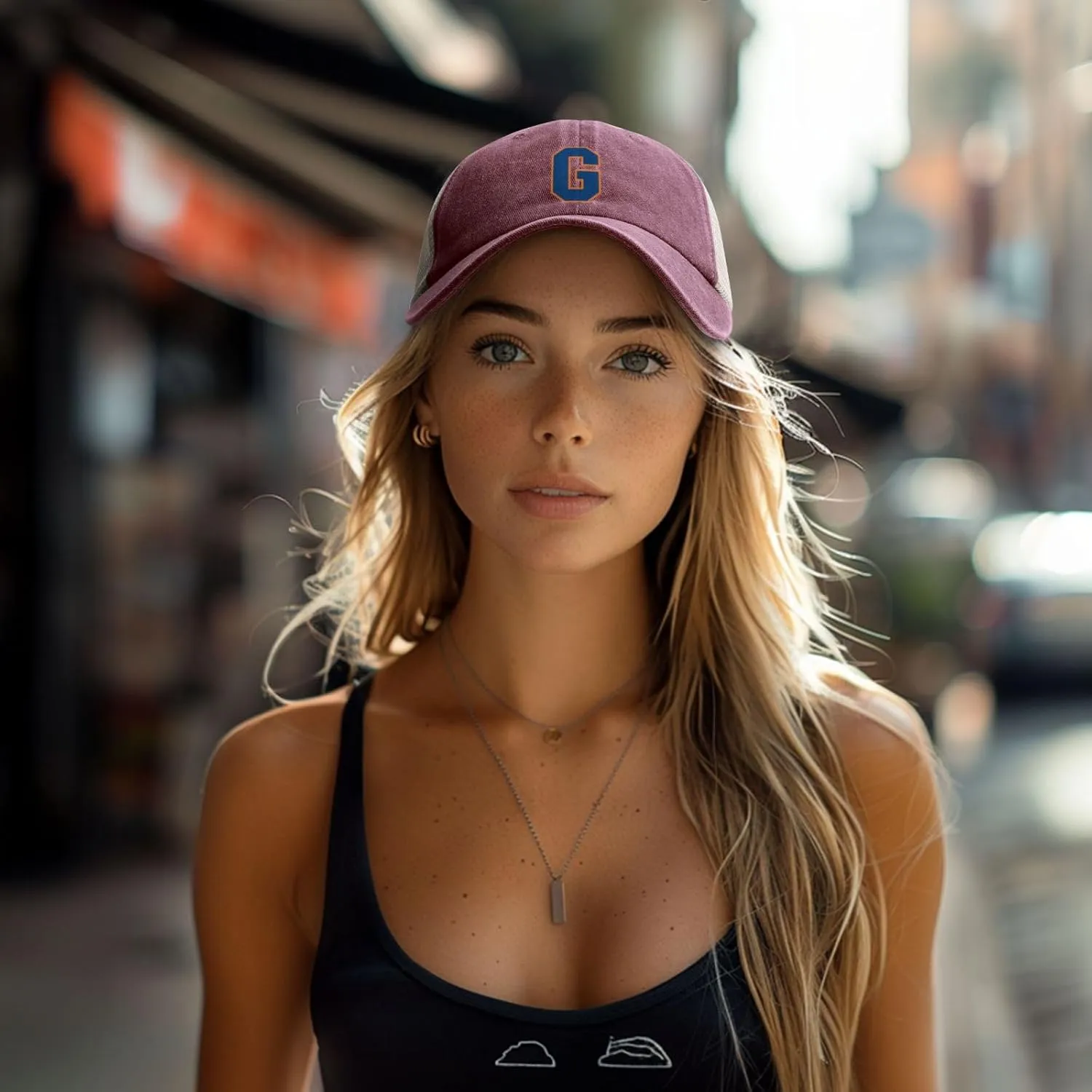 Gettysburg College Hat Adjustable Athletic Vintage Washed Distressed Mesh Baseball Cap
