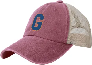 Gettysburg College Hat Adjustable Athletic Vintage Washed Distressed Mesh Baseball Cap