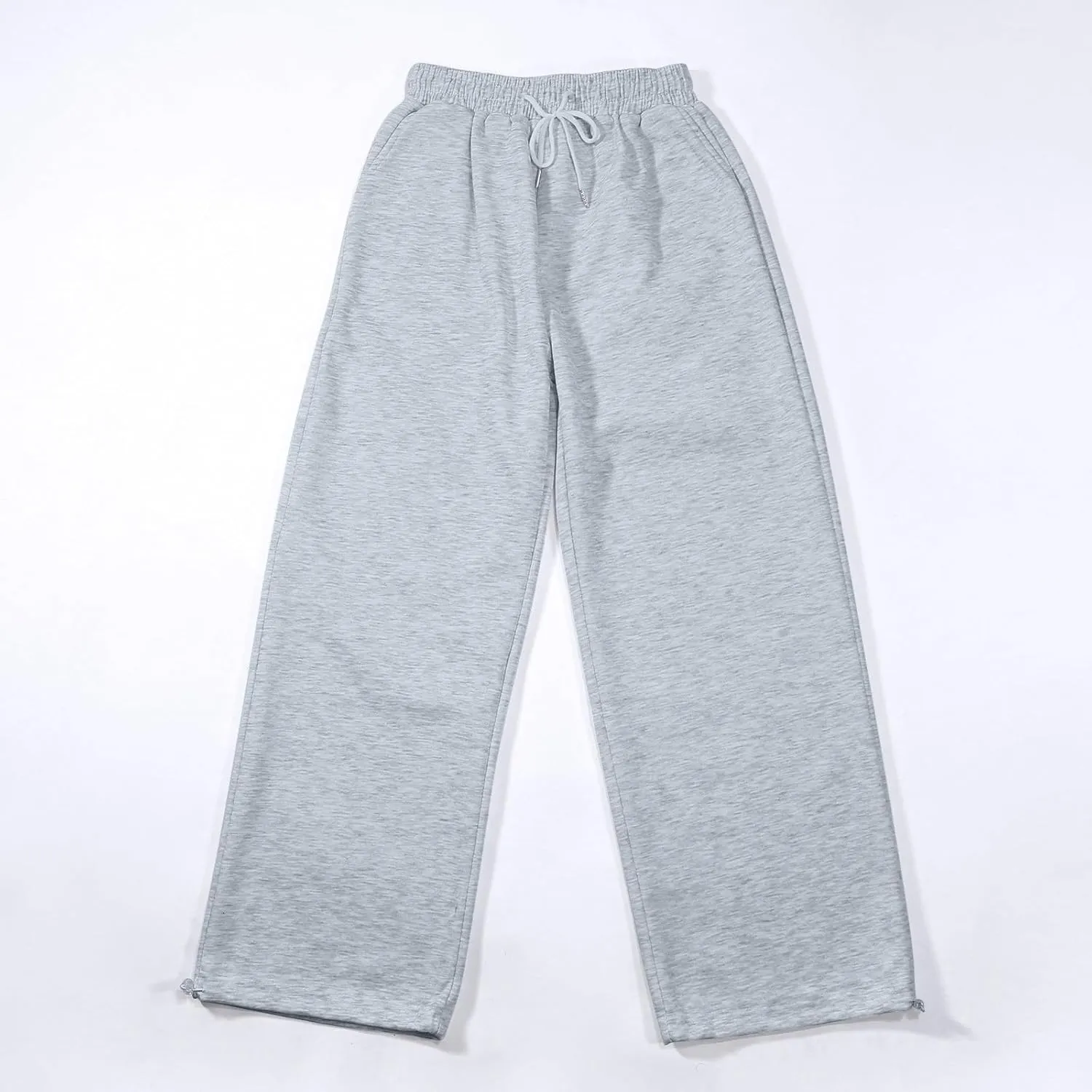 Girls Oversized Wide Leg Sweatpants Drawstring Kids Baggy Straight Leg Track Pants Casual Plain with Pockets