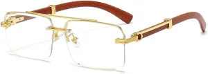 Gleyemor Mens Sunglasses Fashion Rimless Rectangle Sunglasses Square Frameless Sunglasses for Men