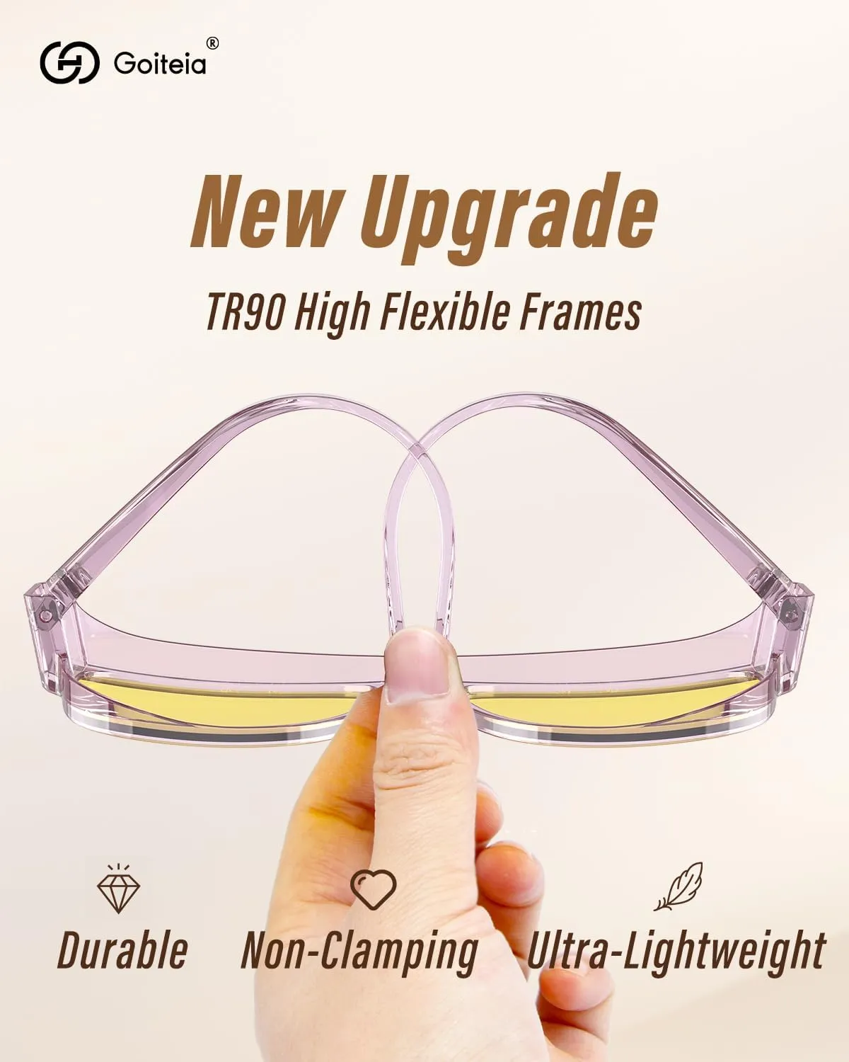 Goiteia Night Driving Glasses Fit over Glasses for Men Women, Yellow Anti Glare Polarized Night Vision Glasses for Driving